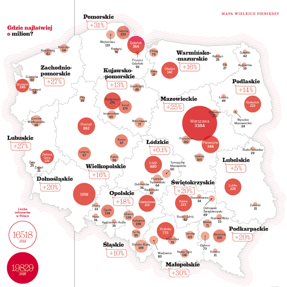 Gdzie mieszkają polscy milionerzy